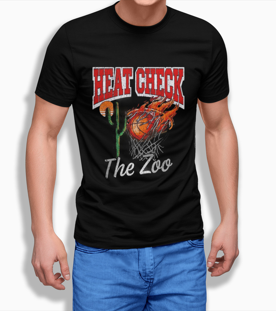 Heat Check The Zoo Flaming Basketball Cactus T-Shirt