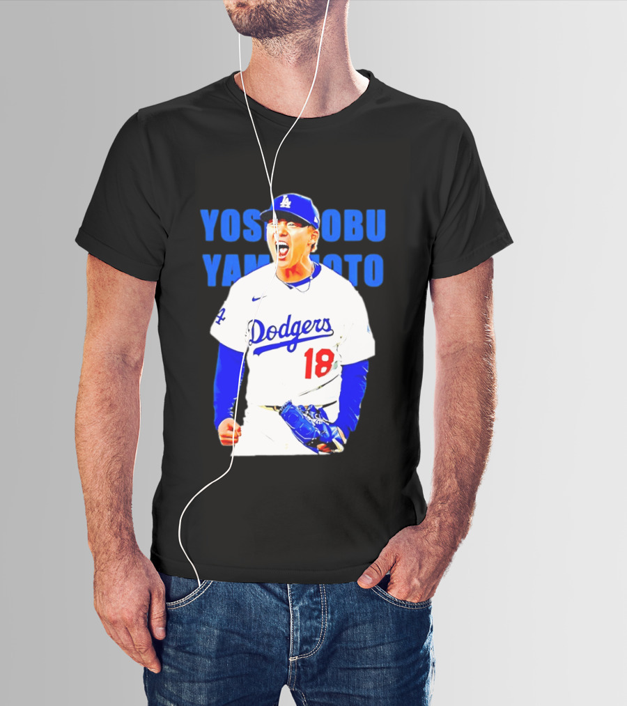 Yoshinobu Yamamoto Los Angeles Dodgers 18 Scream T-Shirt