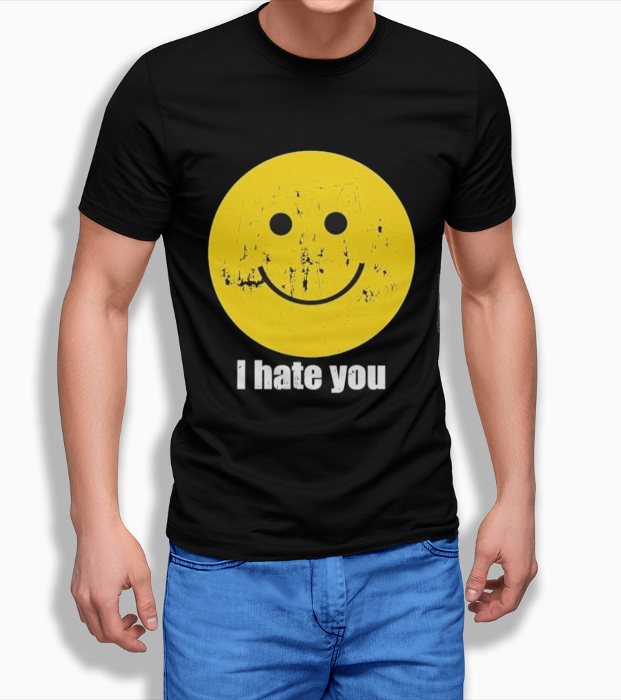 Harry I Hate You Smiley Face Distressed Grunge T-Shirt