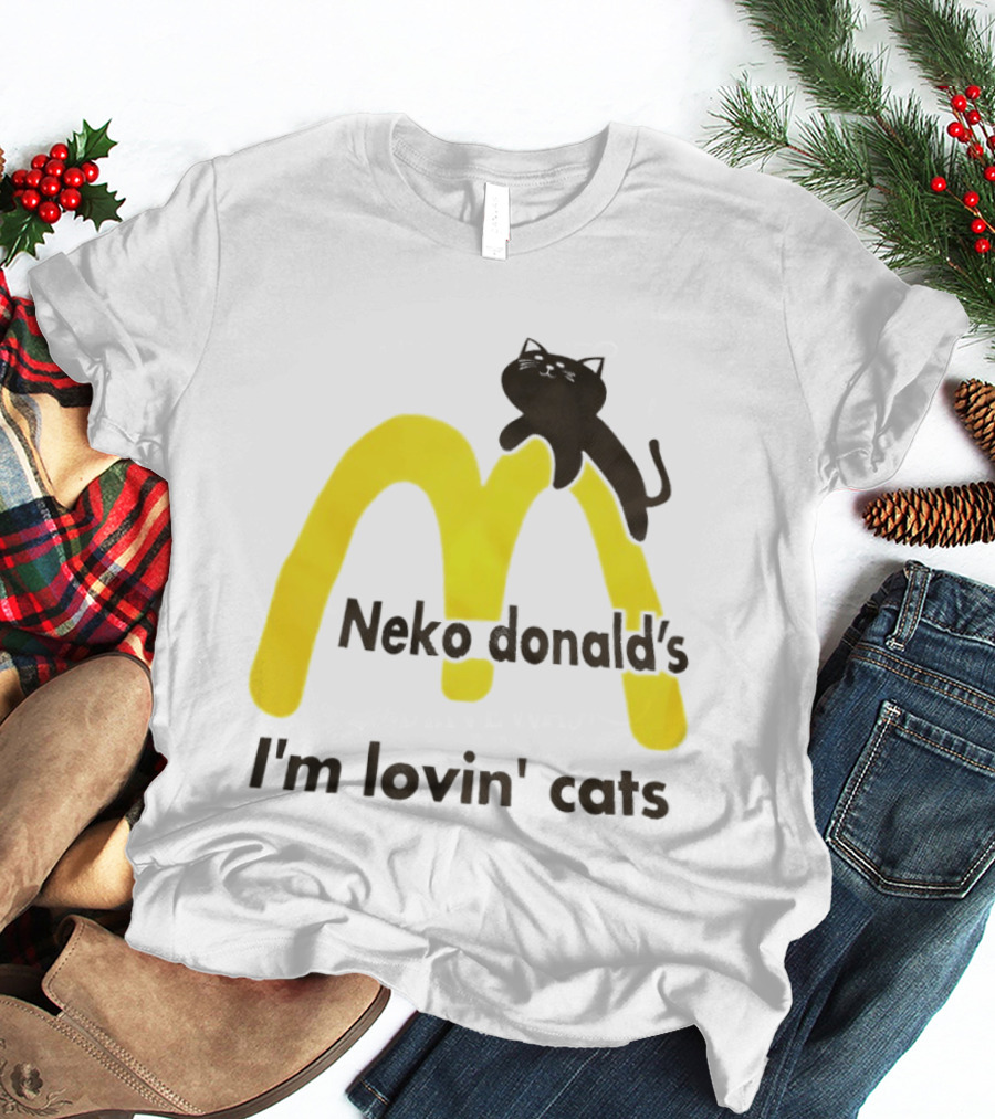 Neko Donald's I'm Lovin' Cats Black Cat Golden Arches T-Shirt