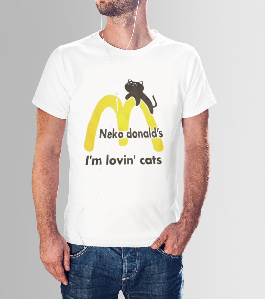Neko Donald's I'm Lovin' Cats Black Cat Golden Arches T-Shirt