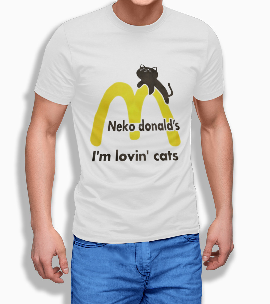 Neko Donald's I'm Lovin' Cats Black Cat Golden Arches T-Shirt