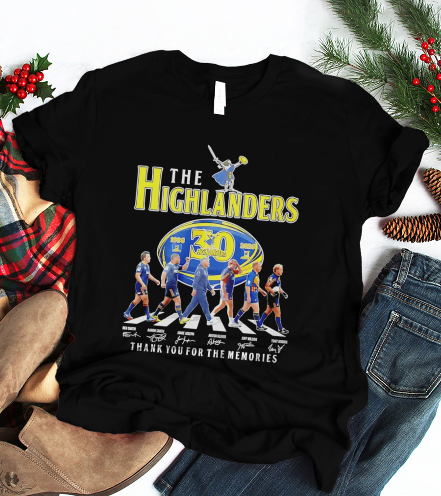 The Highlanders 30th Anniversary 1996 2026 Thank You For The Memories Rugby Players And Swordman Abbey Road T-Shirt