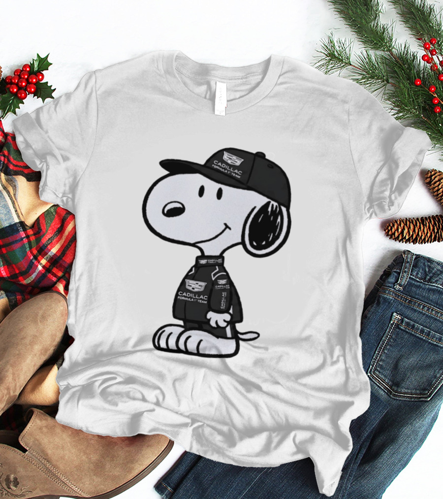 Snoopy Cadillac Formula 1 Team Racing Outfit T-Shirt