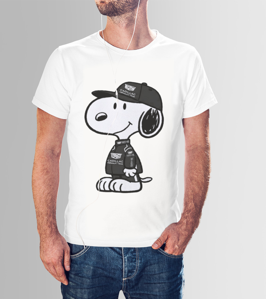 Snoopy Cadillac Formula 1 Team Racing Outfit T-Shirt