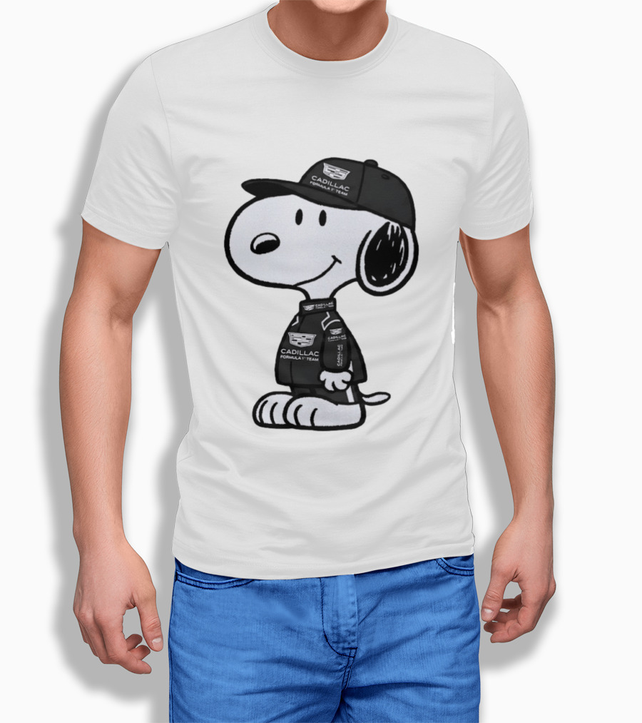 Snoopy Cadillac Formula 1 Team Racing Outfit T-Shirt
