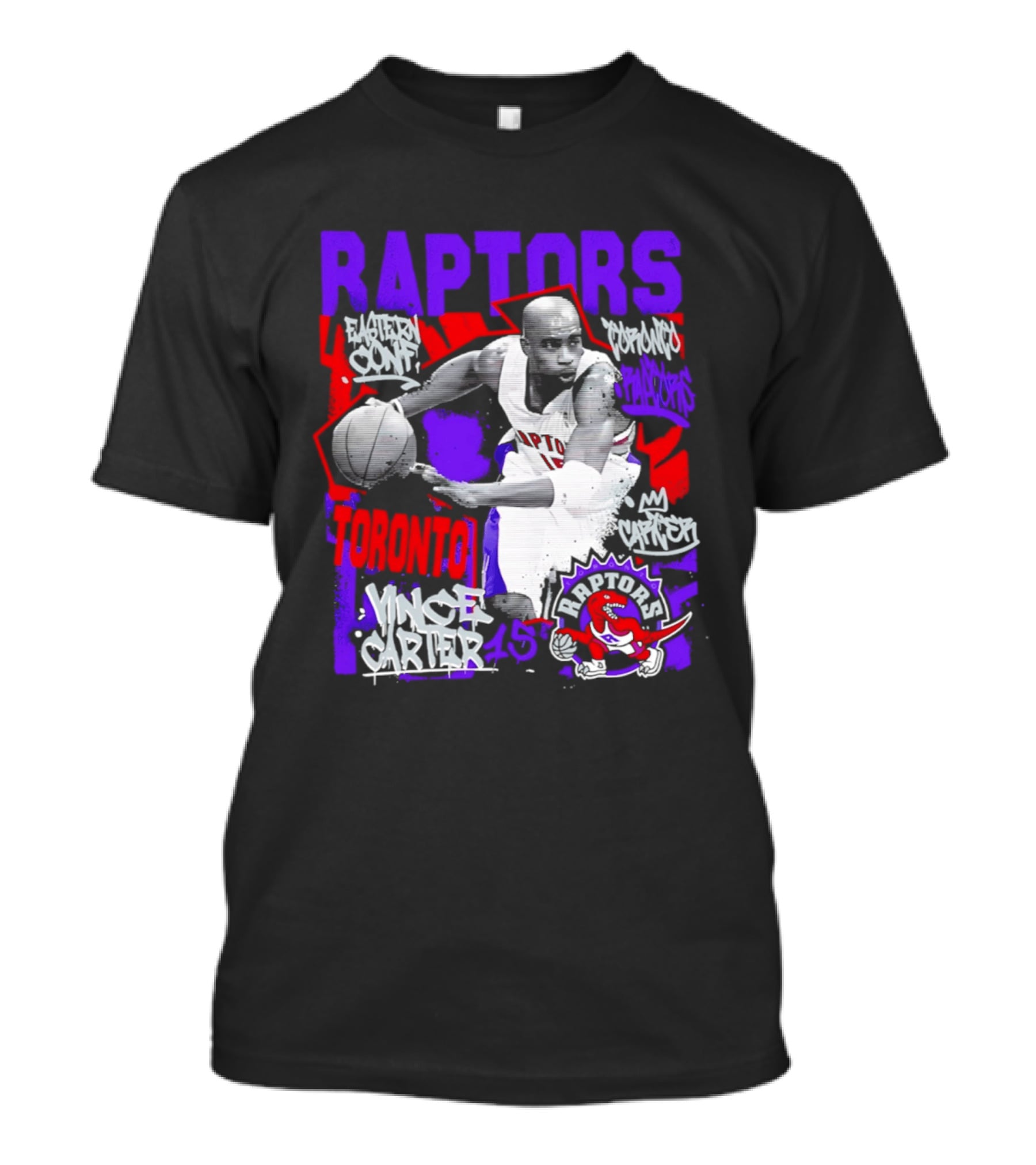 Toronto Raptors Vince Carter Chalked Up Player 15 Paint T-Shirt