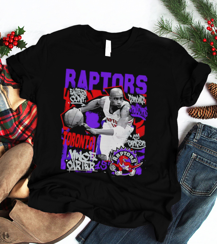 Toronto Raptors Vince Carter Chalked Up Player 15 Paint T-Shirt