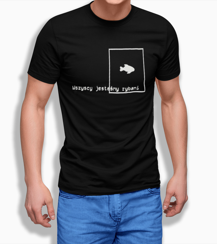 Wszyscy Jestesmy Rybami Fish Sketch Minimalist T-Shirt