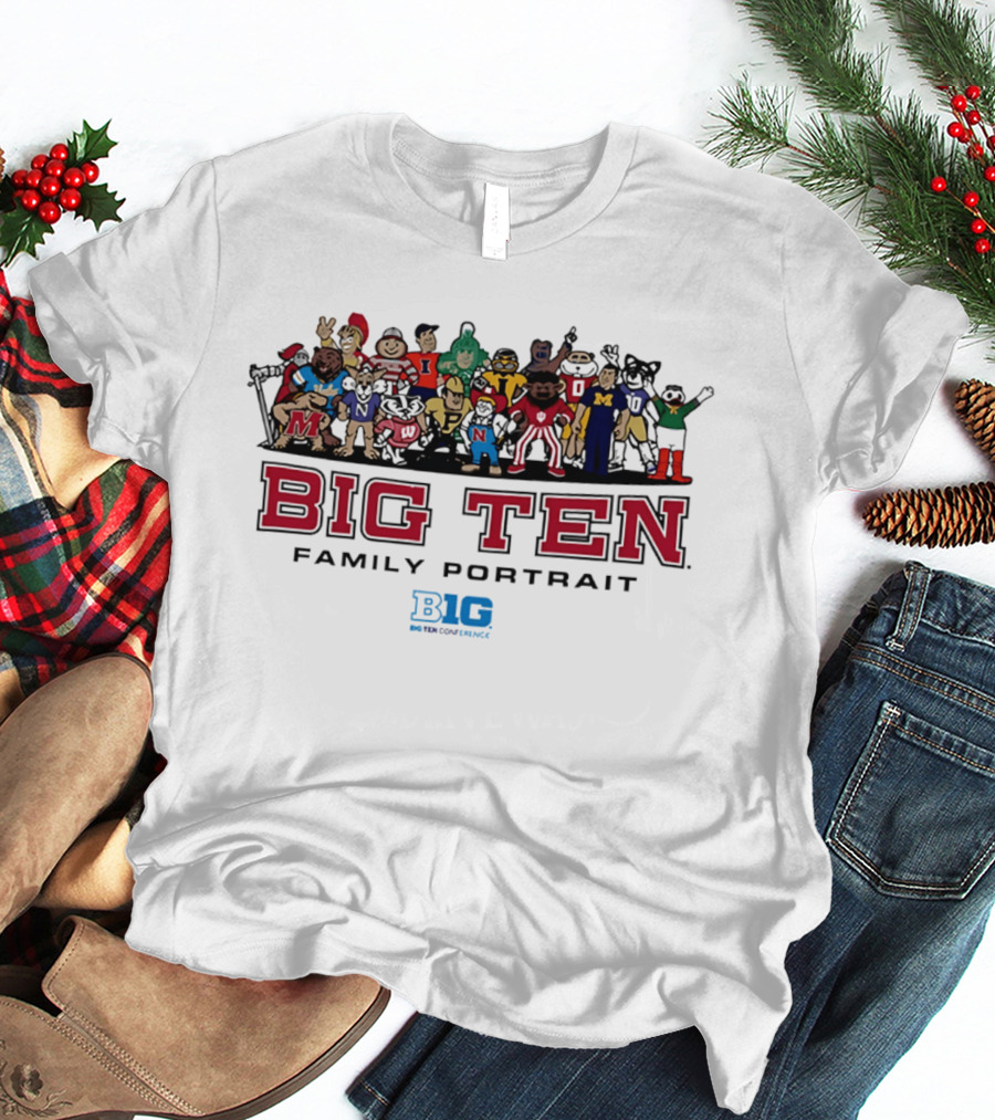 Big Ten Family Portrait All Team Characters 2026 T-Shirt