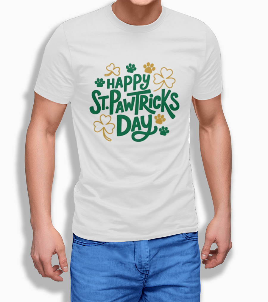 Happy St Pawtrick's Day Shamrock Dog Celebration T-Shirt