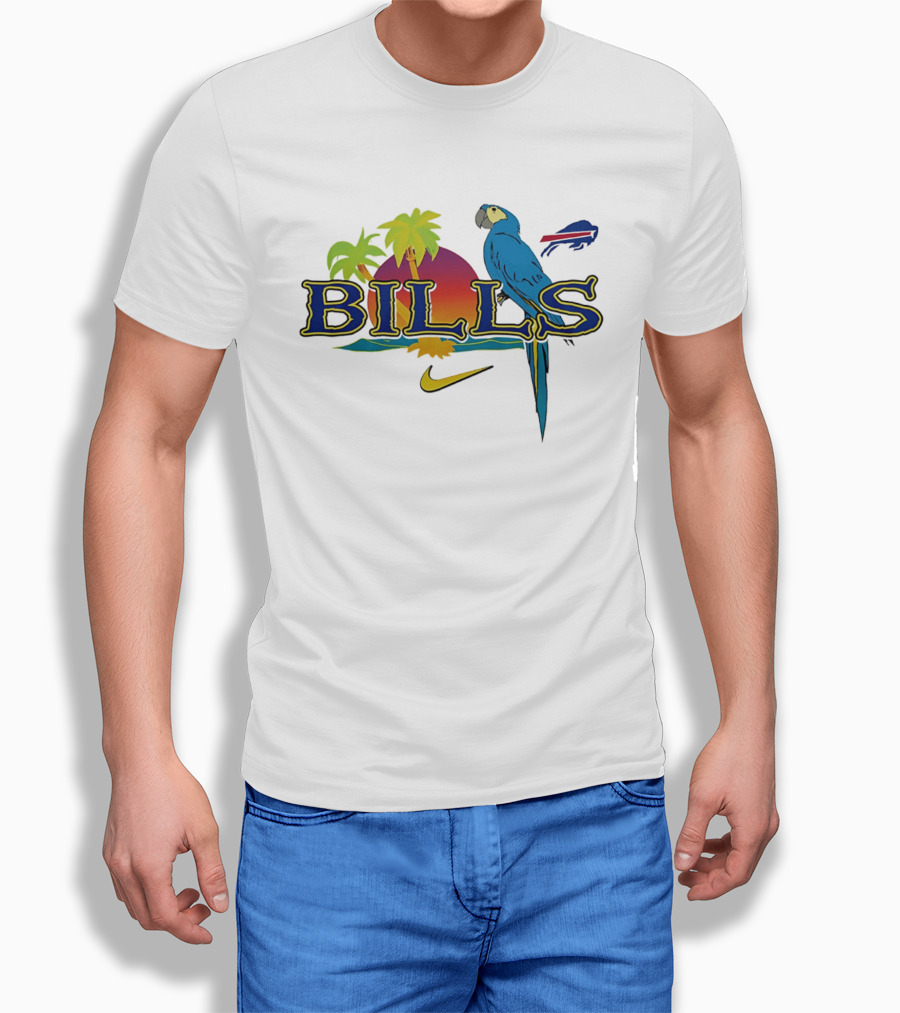 Buffalo Bills Parrot Tropical Vibes With Nike And Palm Trees T-Shirt