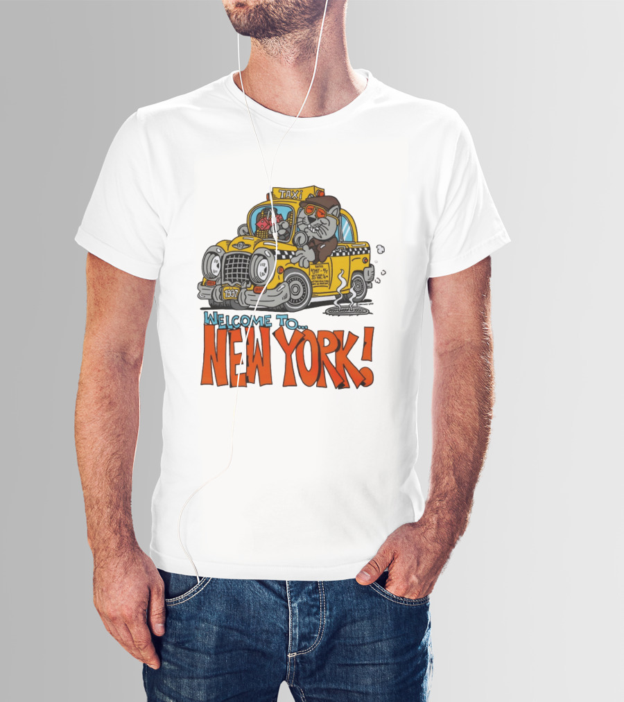 Welcome To New York Taxi Cat Adventure 1937 T-Shirt