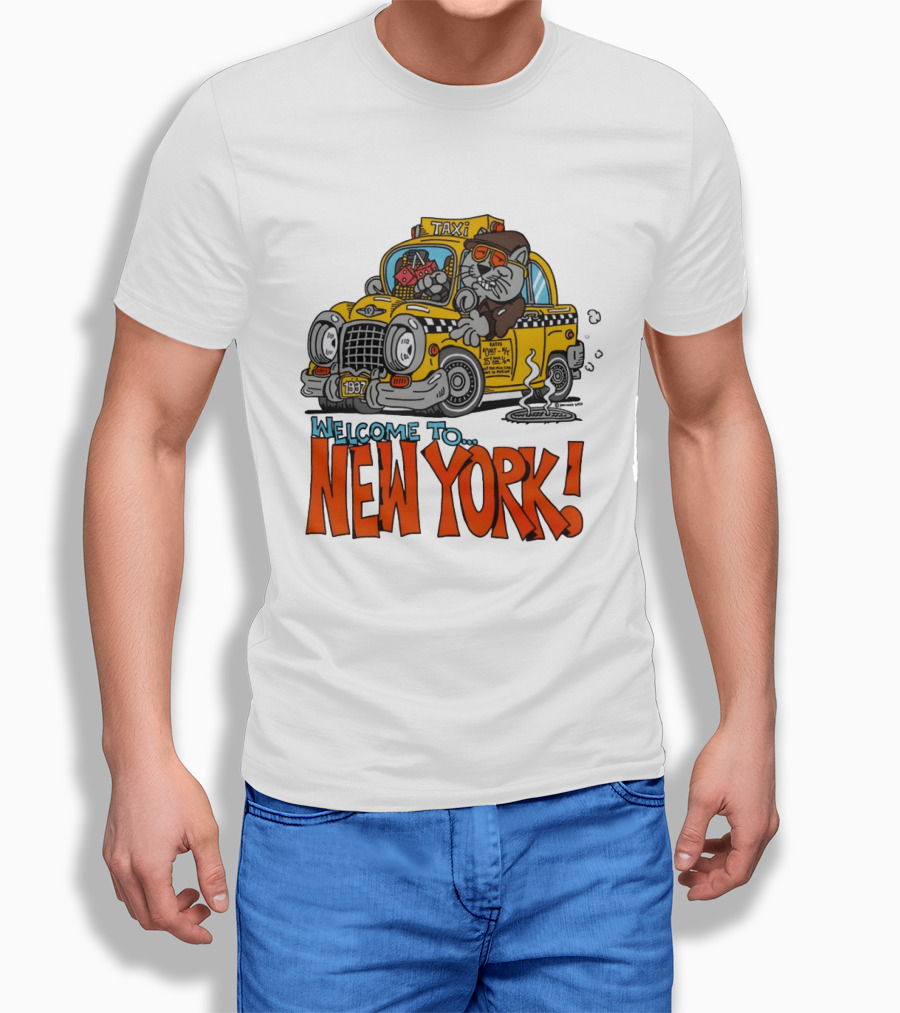 Welcome To New York Taxi Cat Adventure 1937 T-Shirt