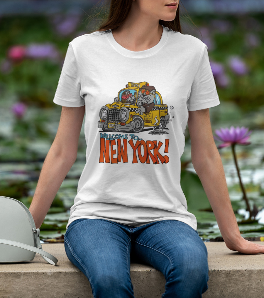 Welcome To New York Taxi Cat Adventure 1937 T-Shirt