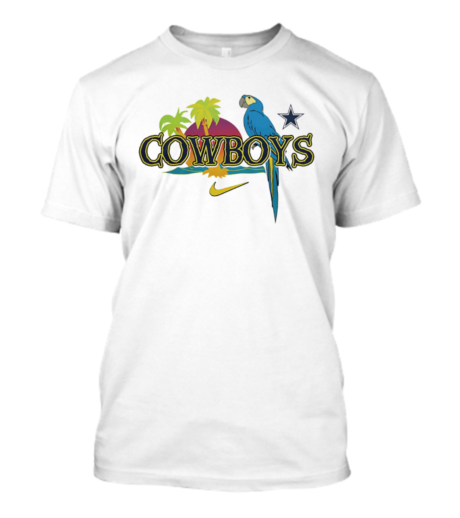 Cowboys Tropical Sunset Parrot Nike Star T-Shirt