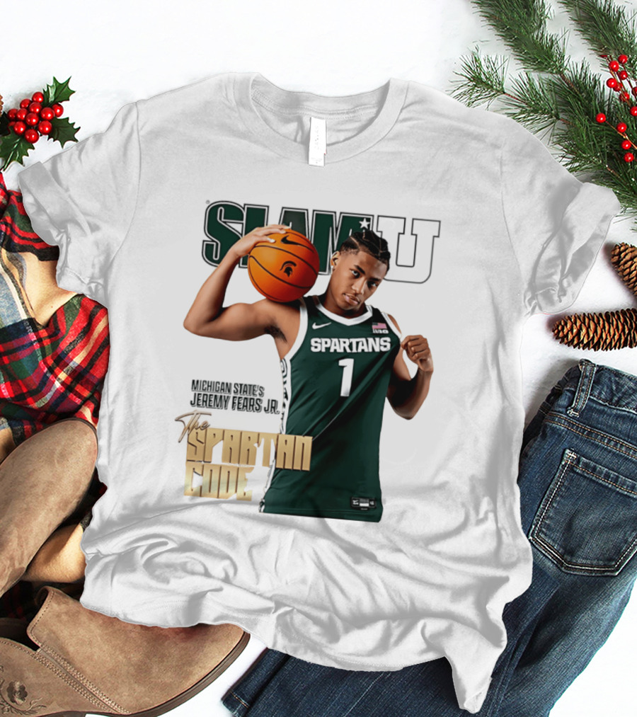 SlamU Jeremy Fears Jr Spartans The Spartan Code Michigan State T-Shirt