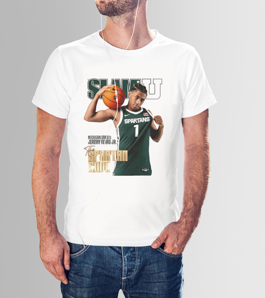 SlamU Jeremy Fears Jr Spartans The Spartan Code Michigan State T-Shirt