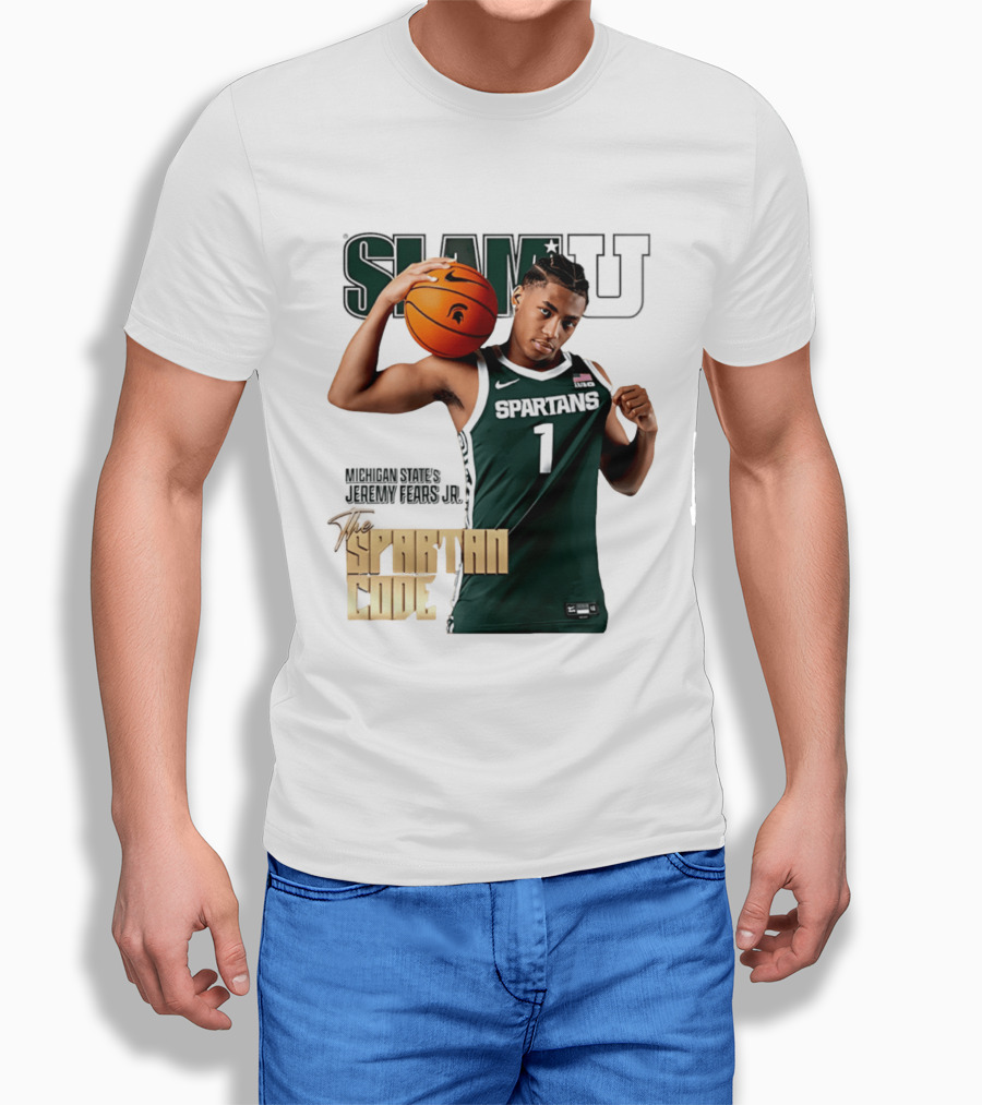 SlamU Jeremy Fears Jr Spartans The Spartan Code Michigan State T-Shirt