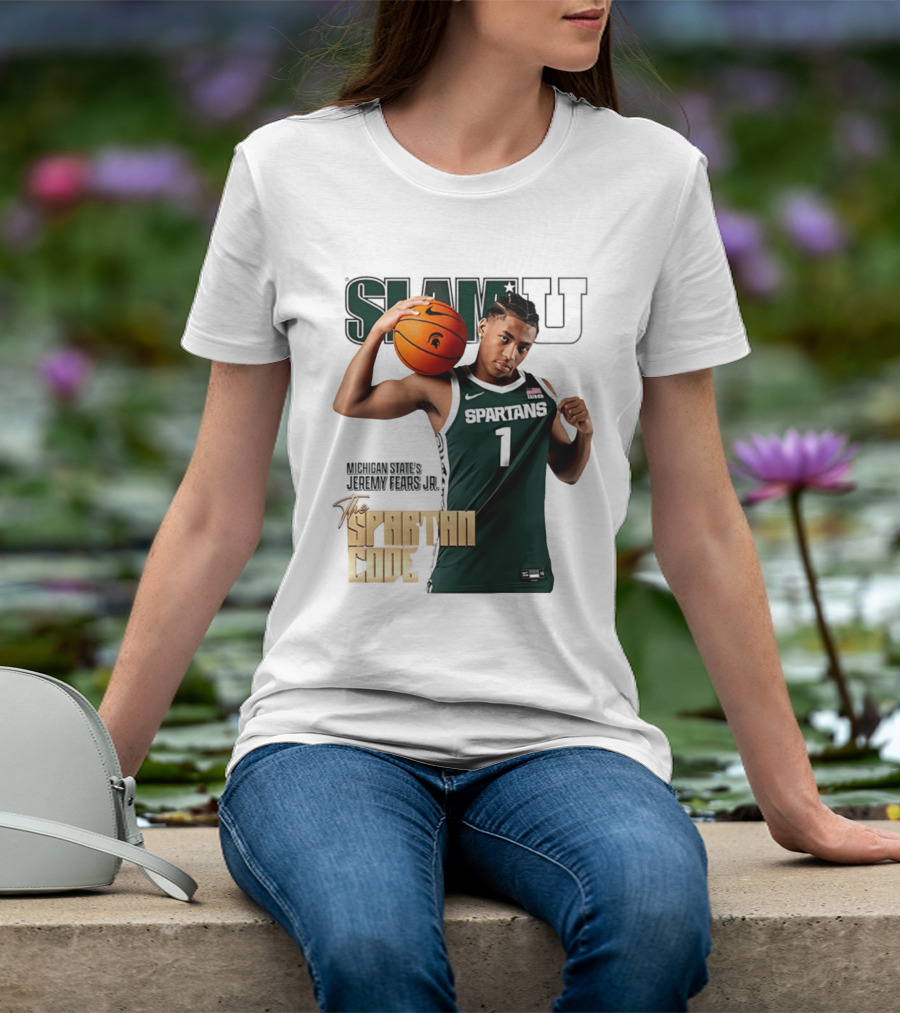 SlamU Jeremy Fears Jr Spartans The Spartan Code Michigan State T-Shirt