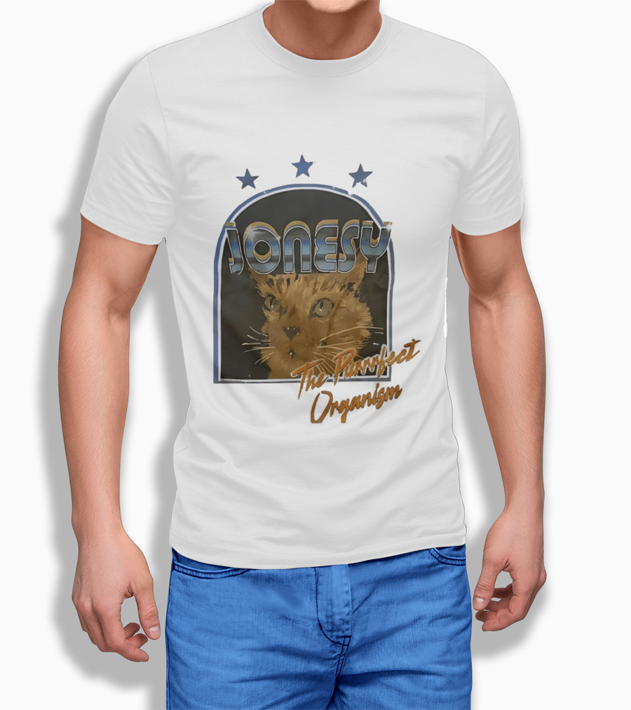 Jonesy The Purrfect Organism Cat Face Three Stars T-Shirt