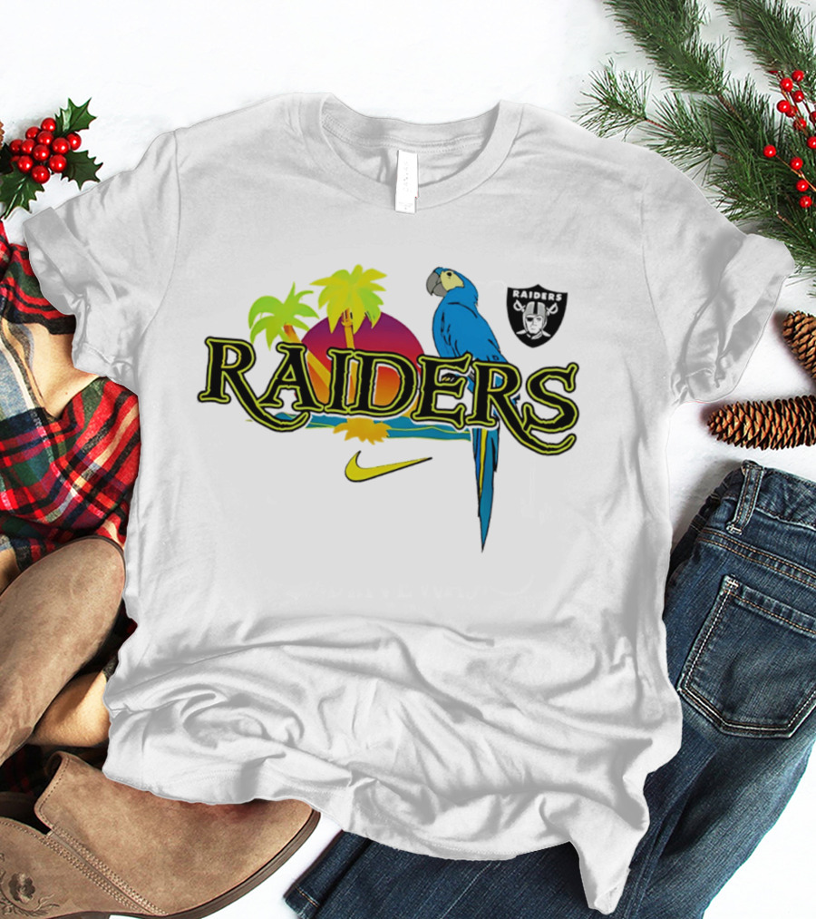 Las Vegas Raiders Tropics And Parrot It's 5 O' Somewhere Nike T-Shirt