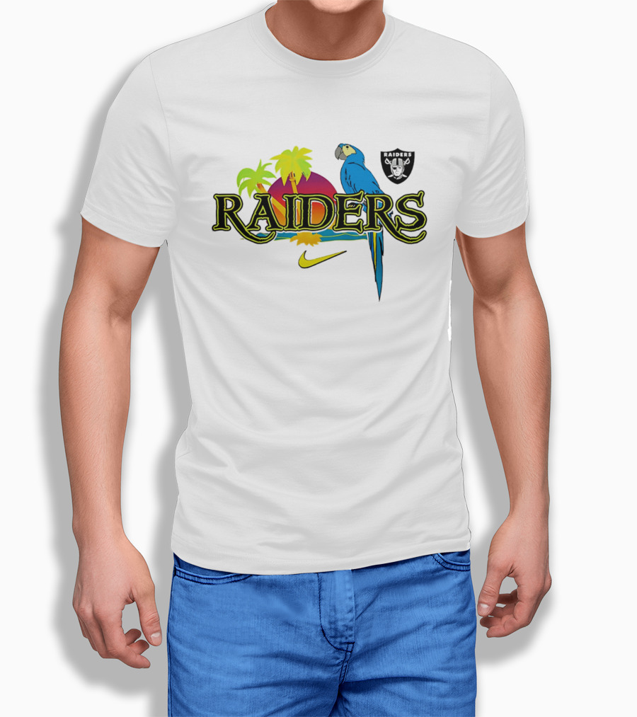 Las Vegas Raiders Tropics And Parrot It's 5 O' Somewhere Nike T-Shirt