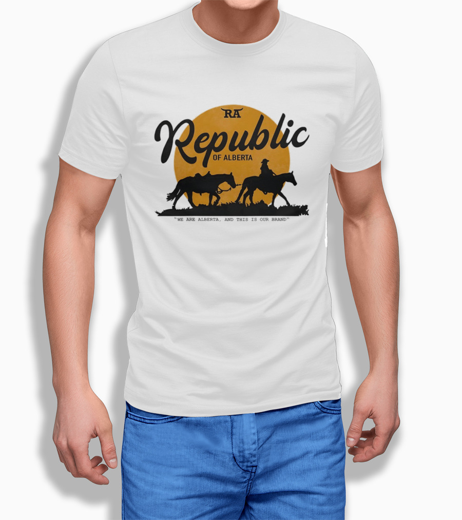 Republic Of Alberta We Are Alberta Brand Vintage Western Cowboy T-Shirt