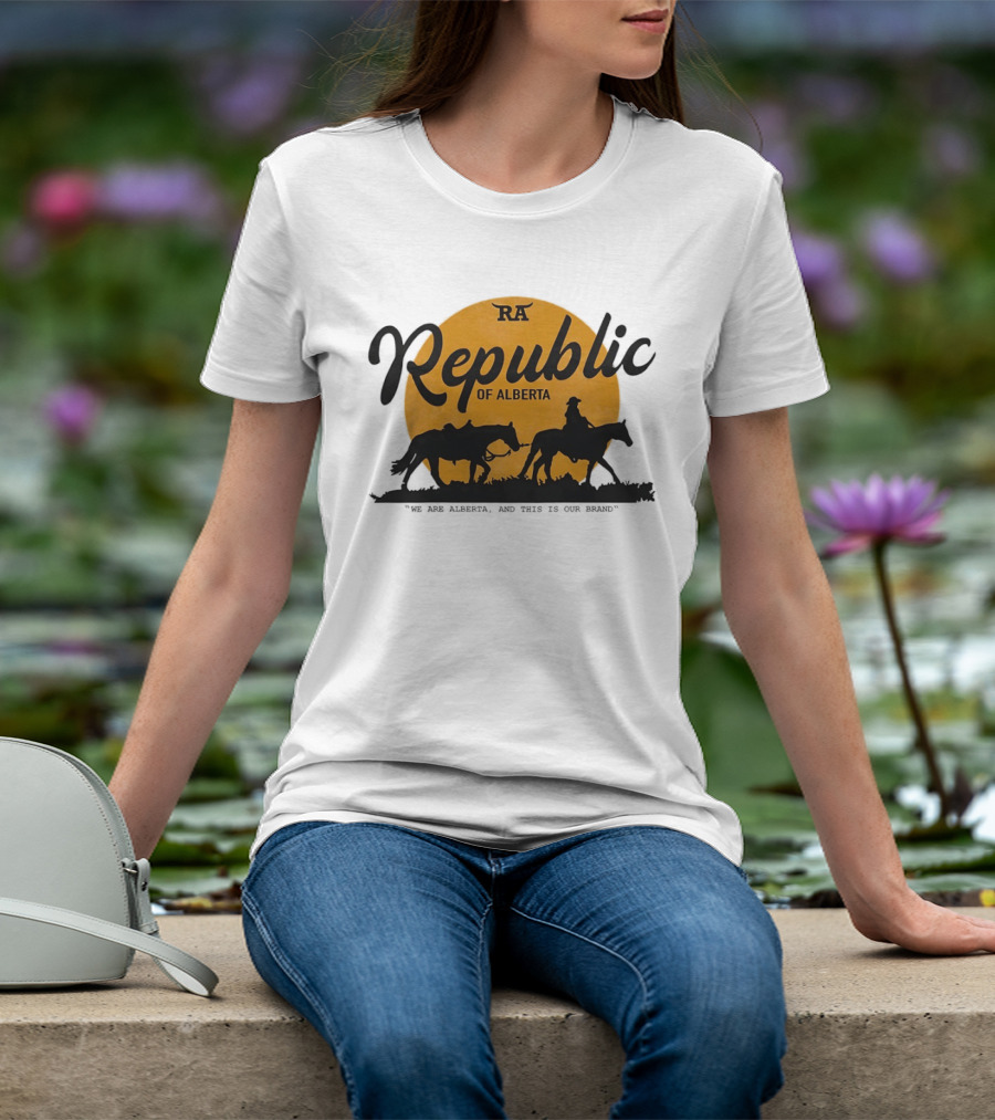 Republic Of Alberta We Are Alberta Brand Vintage Western Cowboy T-Shirt