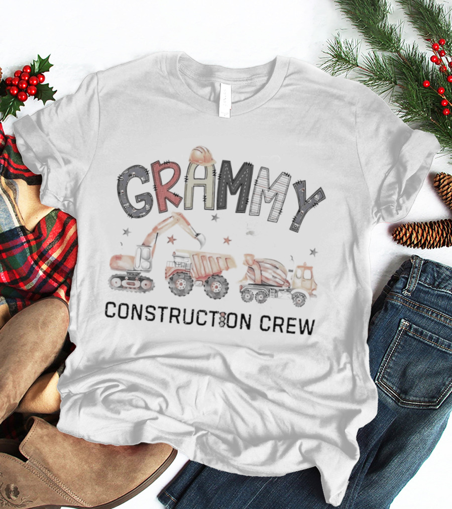 Grammy Excavator Construction Crew Family Team Trucks T-Shirt