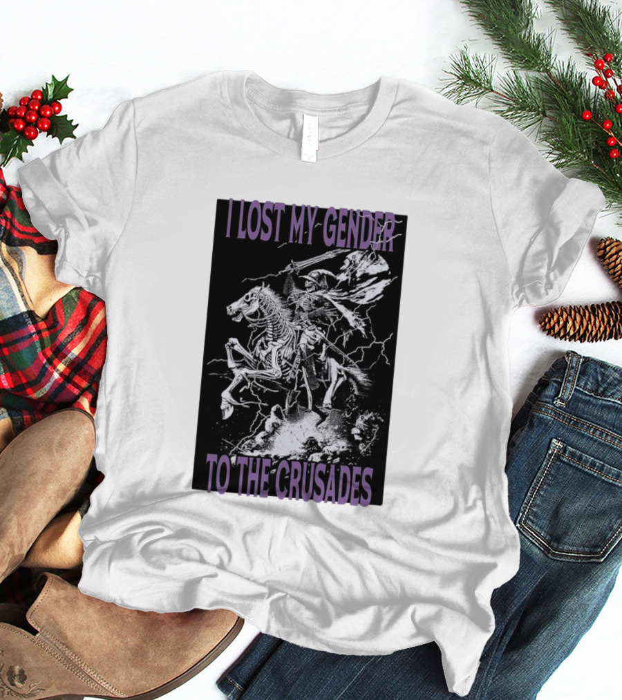 I Lost My Gender To The Crusades Skeleton Riding Horse Skeleton T-Shirt