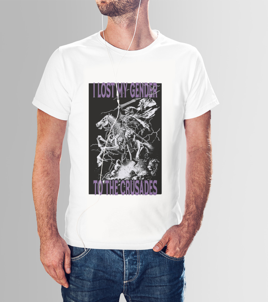 I Lost My Gender To The Crusades Skeleton Riding Horse Skeleton T-Shirt