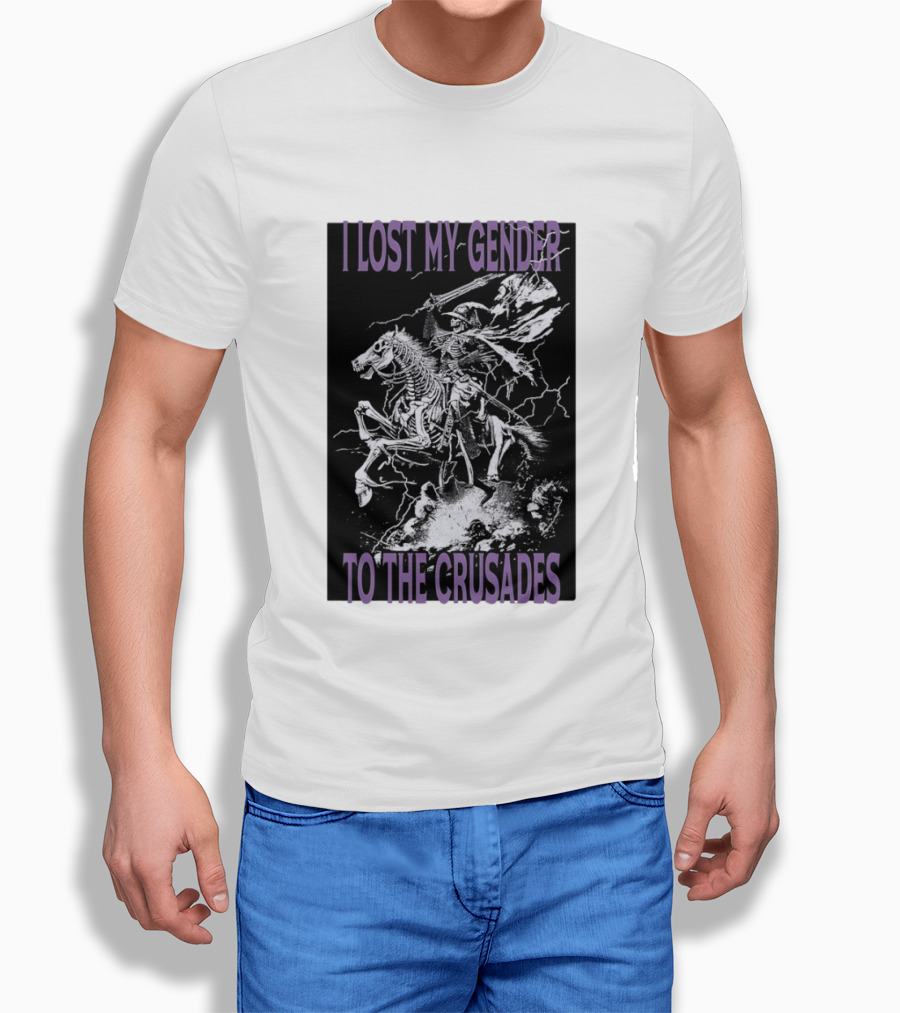 I Lost My Gender To The Crusades Skeleton Riding Horse Skeleton T-Shirt