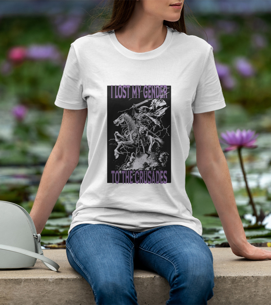 I Lost My Gender To The Crusades Skeleton Riding Horse Skeleton T-Shirt