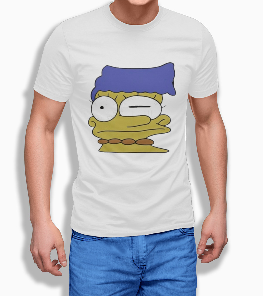 Smeared Marge Simpson Meme Face Cartoon T-Shirt