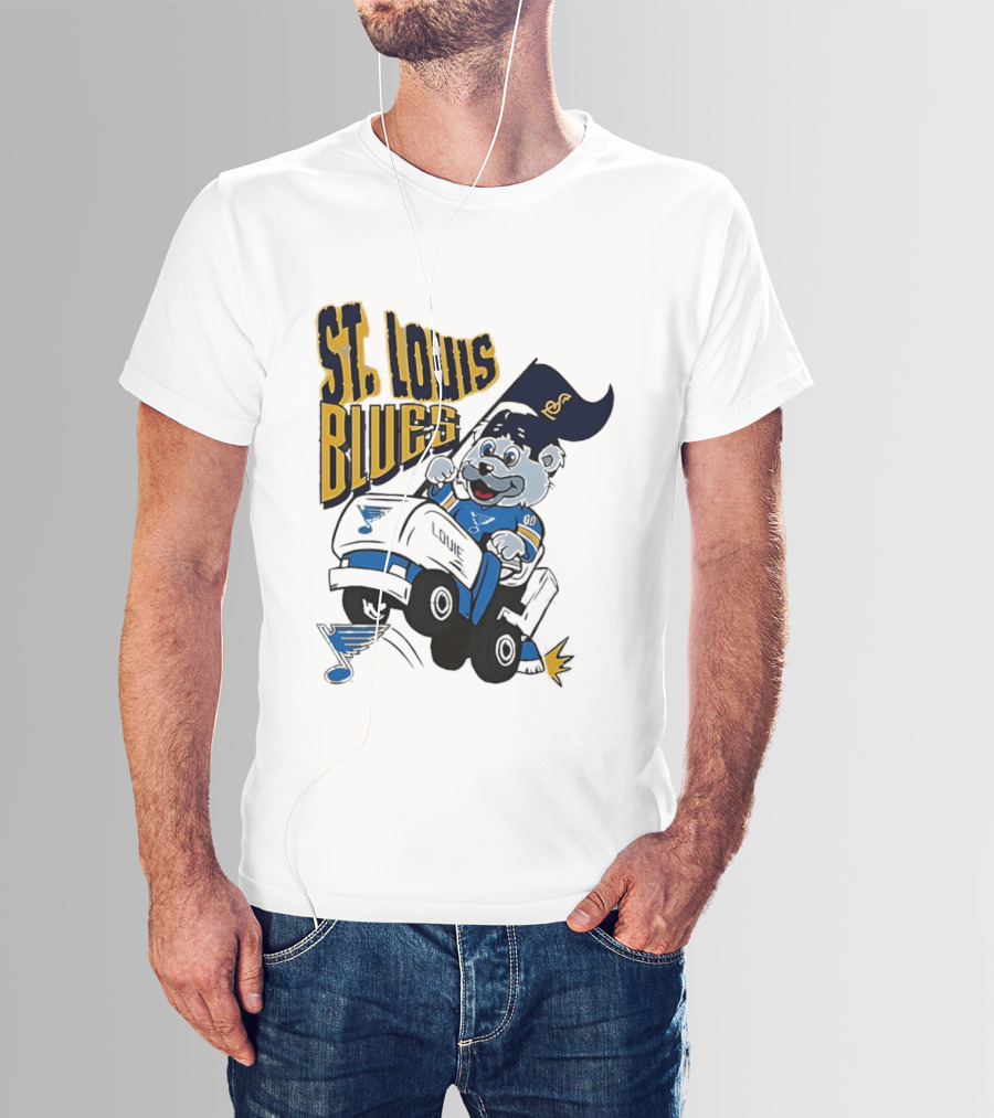 St Louis Blues Hockey Zamboni Bear Driving T-Shirt