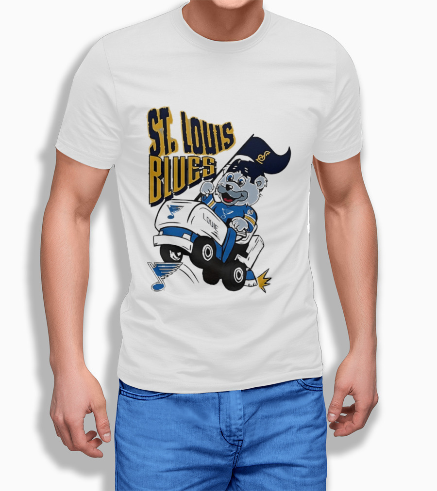 St Louis Blues Hockey Zamboni Bear Driving T-Shirt