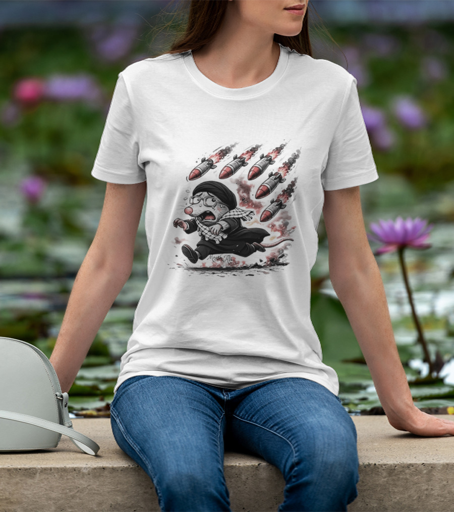 Mooshali Mouse Running From Rocket Attack Meme Cartoon T-Shirt