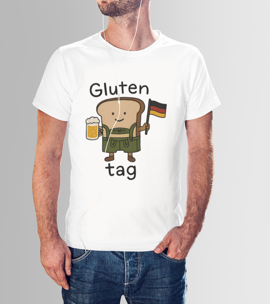 Gluten Tag Bread Character Lederhosen Beer German Flag T-Shirt