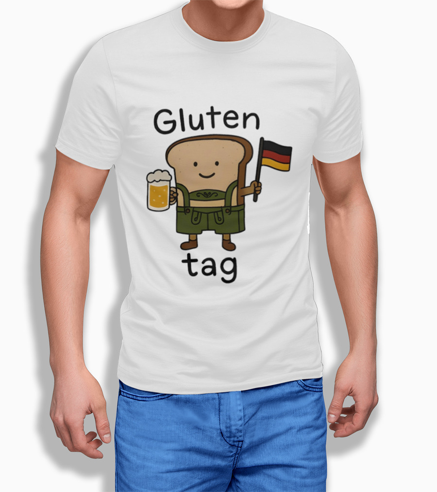 Gluten Tag Bread Character Lederhosen Beer German Flag T-Shirt