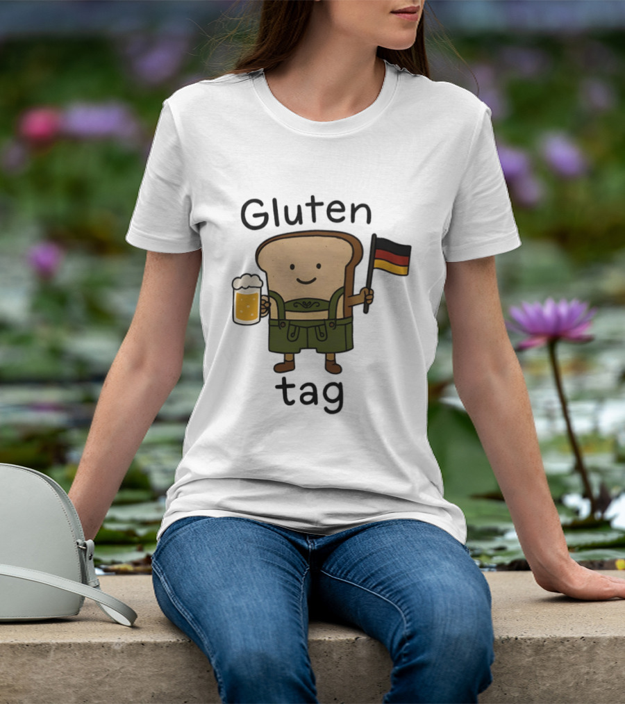 Gluten Tag Bread Character Lederhosen Beer German Flag T-Shirt