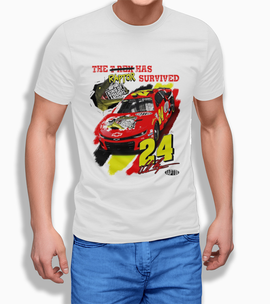 William Byron 24 NASCAR Chevrolet Camaro Raptor Survived King Of Tough T-Shirt