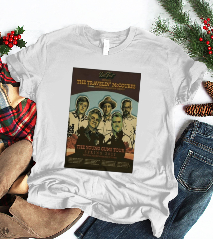DelFest Presents The Travelin' McCourys IBMA Instrumental Group Of The Year The Young Guns Tour Spring 2026 Featuring The Next Generation Of Pickers T-Shirt