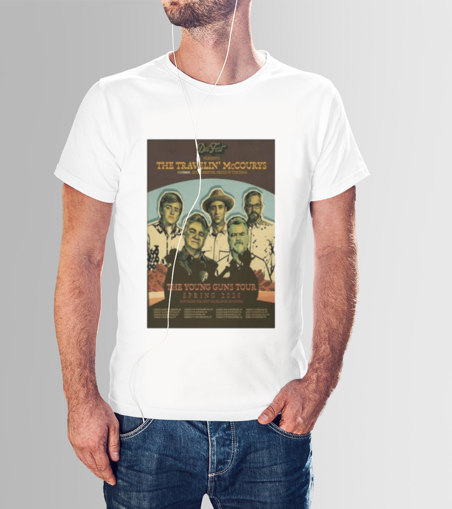 DelFest Presents The Travelin' McCourys IBMA Instrumental Group Of The Year The Young Guns Tour Spring 2026 Featuring The Next Generation Of Pickers T-Shirt