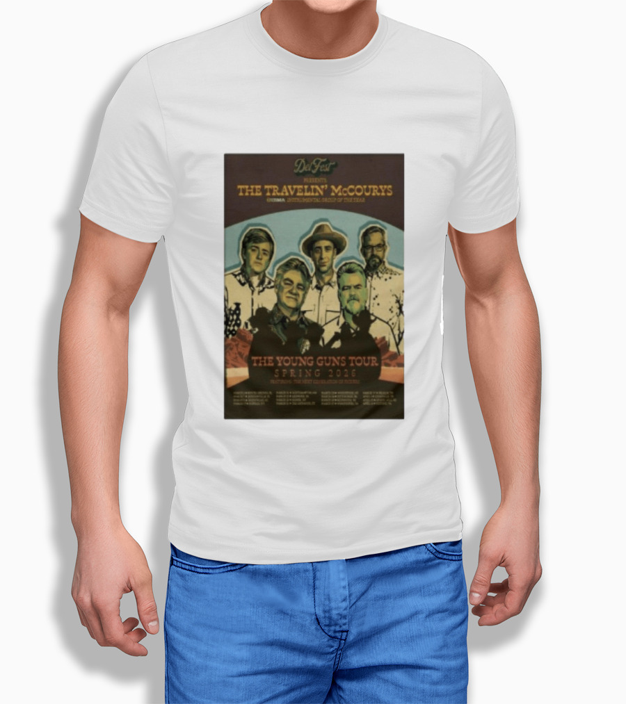 DelFest Presents The Travelin' McCourys IBMA Instrumental Group Of The Year The Young Guns Tour Spring 2026 Featuring The Next Generation Of Pickers T-Shirt