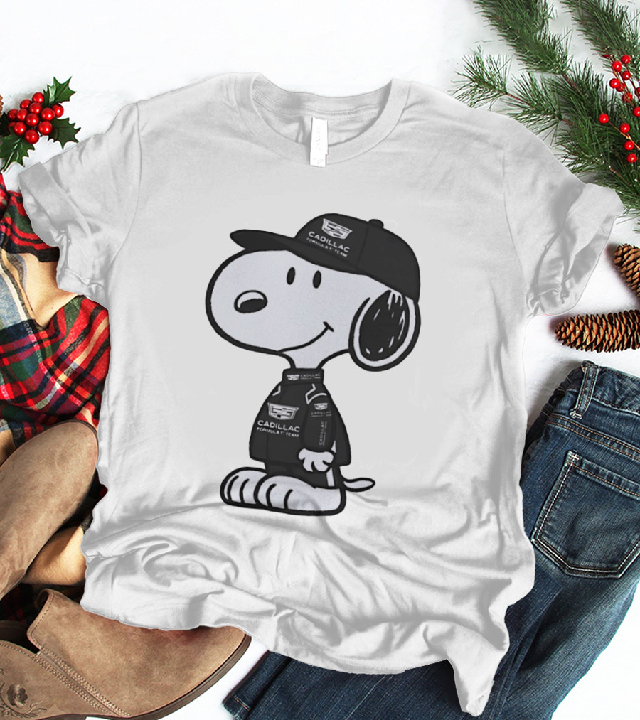 Peanuts Snoopy Cadillac Formula 1 Team Racing Outfit T-Shirt