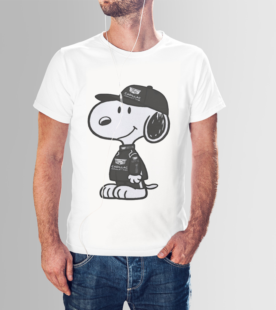 Peanuts Snoopy Cadillac Formula 1 Team Racing Outfit T-Shirt