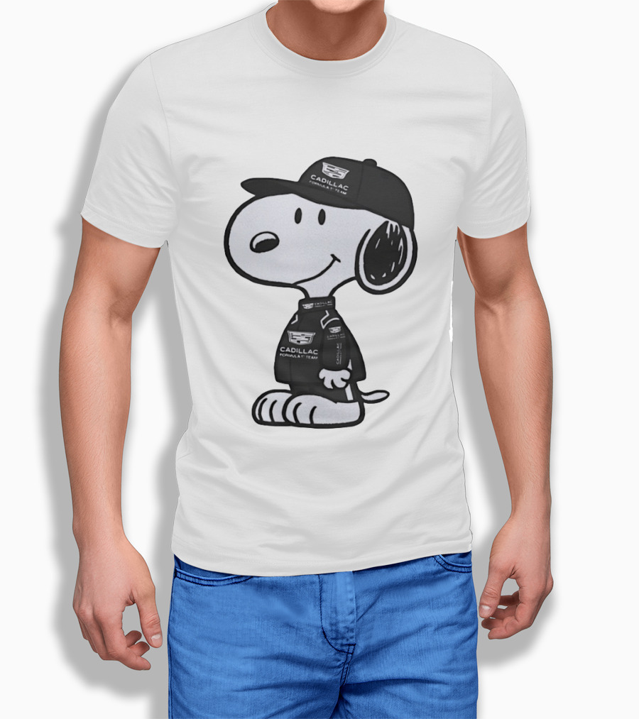 Peanuts Snoopy Cadillac Formula 1 Team Racing Outfit T-Shirt
