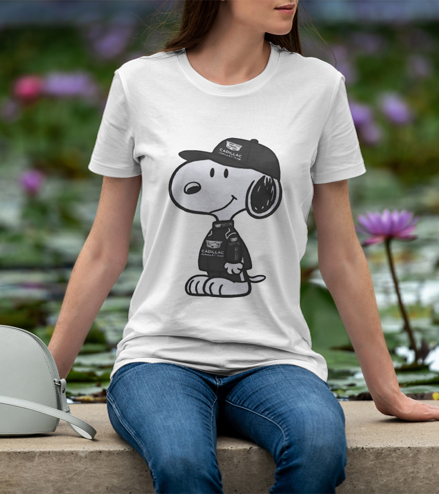Peanuts Snoopy Cadillac Formula 1 Team Racing Outfit T-Shirt