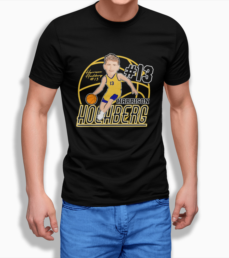 Harrison Hochberg #13 Michigan Wolverines Basketball Caricature 2026 T-Shirt